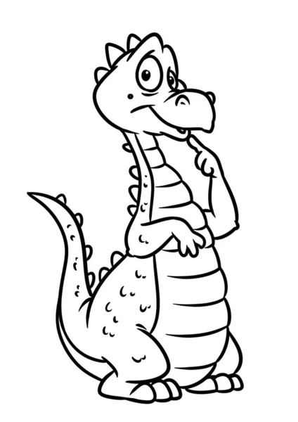 Grün Fröhlich Drachen Tier Märchen Charakter Cartoon Illustration Isoliert Bild — Stockfoto