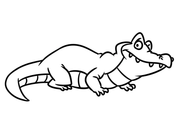 Gai Crocodile Animal Personnage Dessin Animé Illustration Isolé Image Coloriage — Photo