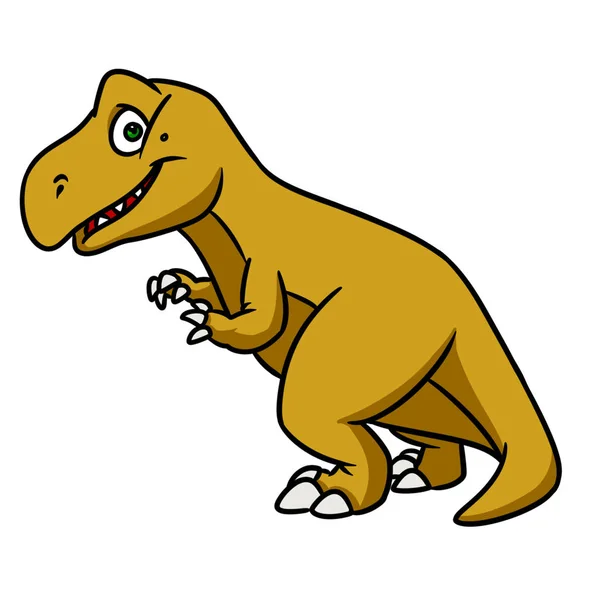 霸王龙恐龙捕食者动物人物卡通插图孤立的形象 — 图库照片