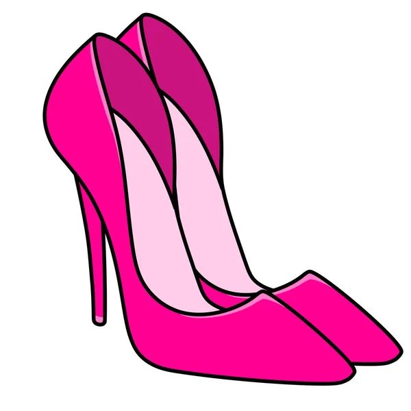 Rosa Glamour Mulher Nova Elegante Sapatos Ilustração Isolado Imagem Objeto — Fotografia de Stock