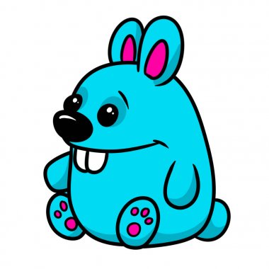 Hayvan illüstrasyon izole karakter karikatür tavşan parodi 