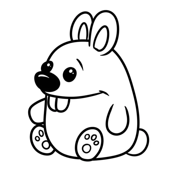 Rabbit Parody Caricature Animal Character Illustration Isolated Image Coloring Page — Stock Photo, Image