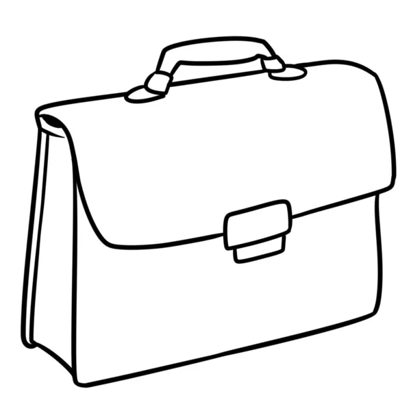 Business Aktentasche Braun Tasche Cartoon Illustration Isoliert Bild Ausmalseite — Stockfoto