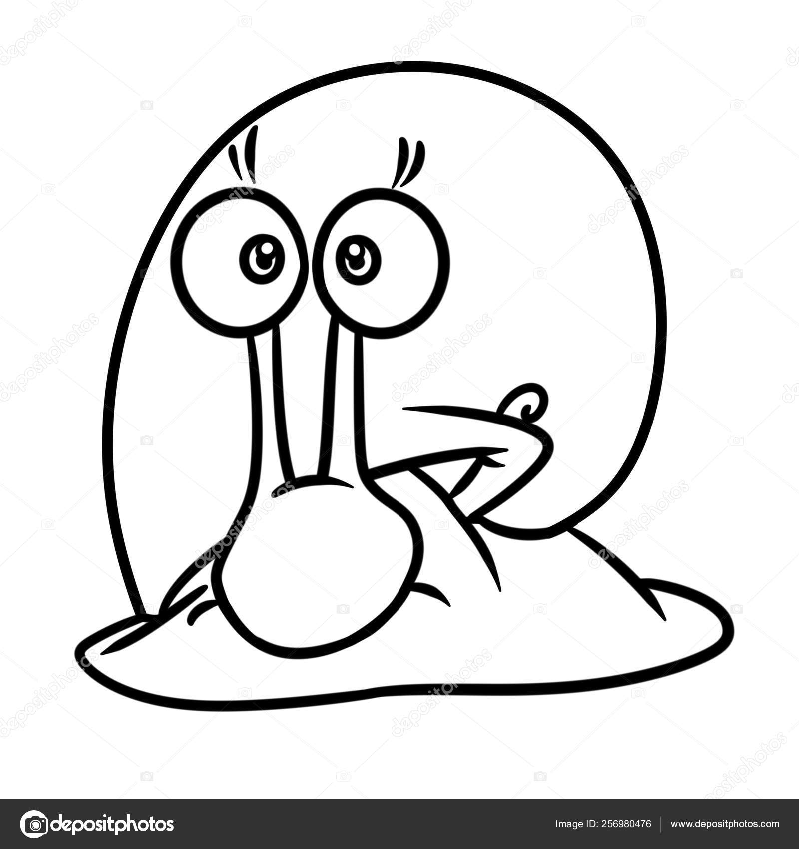 カタツムリの目動物キャラクター漫画イラスト孤立した画像の着色ページ カタツムリの目動物キャラクター漫画イラスト孤立した画像の着色ページ