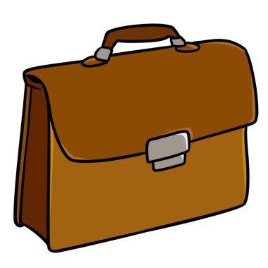İş evrak çantası illüstrasyon izole kahverengi karikatür