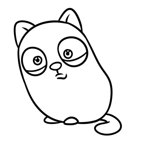 Cute Gray Kitten Parody Caricature Animal Character Illustration Isolated Image — Stock Photo, Image