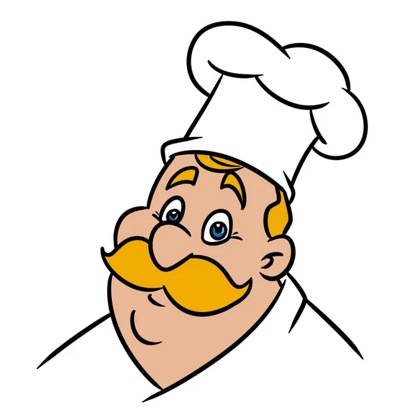 Character Portrait Chef Cook Culinary Cartoon Illustration Isolated Image — Stock Photo, Image
