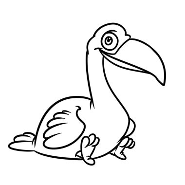 Dodo görüntü gülümsemek hayvan illüstrasyon izole karakter karikatür kuş oturma sayfa boyama