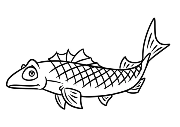 Fish sturgeon sea animal character cartoon illustration isolated image colo...