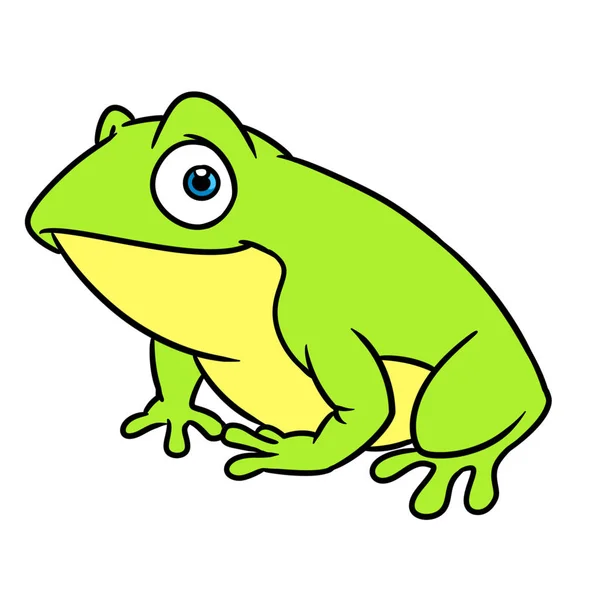 Grün Spaß Frosch Tier Charakter Cartoon Illustration Isoliertes Bild — Stockfoto