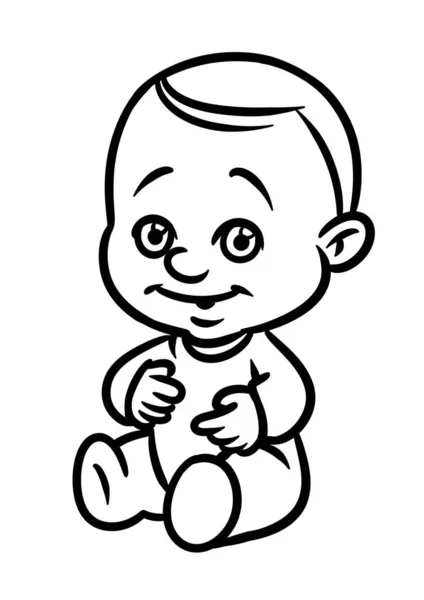 Pequeño Bebé Niño Mono Personaje Dibujo Animado Ilustración Imagen Aislada —  Fotos de Stock