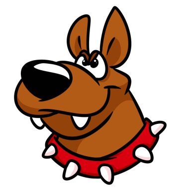 Büyük köpek baş amblemi hayvan karakter karikatür illüstrasyon izole görüntü