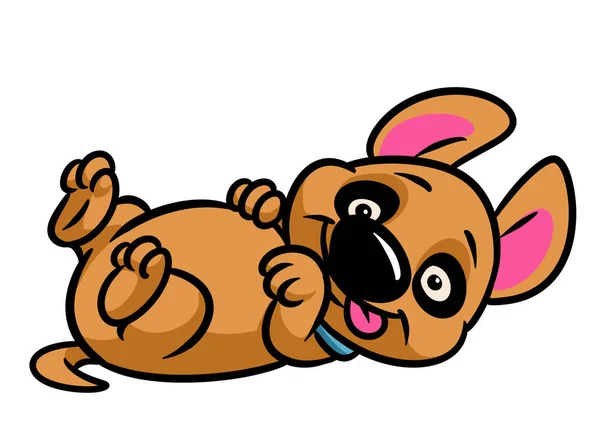Piccolo Cane Cucciolo Bugie Giochi Animale Personaggio Cartone Animato Illustrazione — Foto Stock