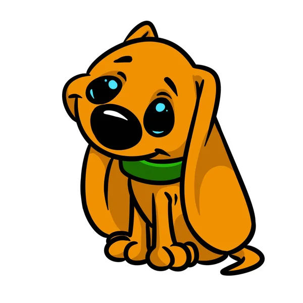 Pequeno Cão Animal Personagem Desenho Animado Ilustração Isolado Imagem — Fotografia de Stock