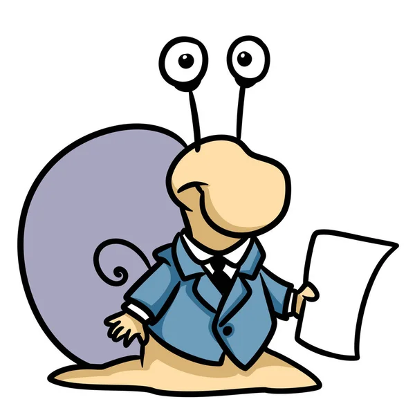 蜗牛圣人商人文件计划动物角色卡通插图孤立图像 — 图库照片