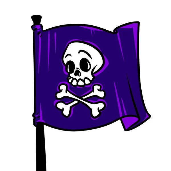 Pirate Flagga Jolly Roger Symbol Logga Uppmärksamhet Fara Terror Tecknad — Stockfoto