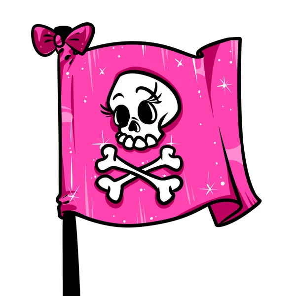 Piraat Vlag Jolly Rogerina Symbool Teken Aandacht Gevaar Glamour Mooie — Stockfoto