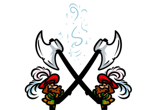 Royal guards Middle Ages ban normal fairy tale magic witchcraft miracles character cartoon illustration image