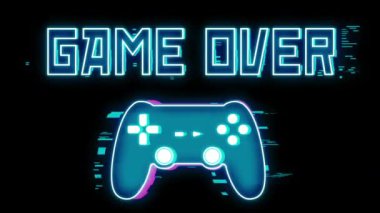 Fütüristik oyun arka plan efektleri, animasyon ve aksaklık ile bir lost oyunu kavramını. Bir retro video oyunu arka plan.