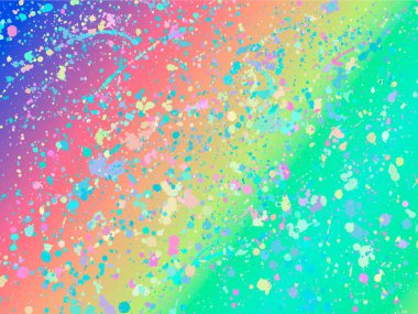 Unicorn background with rainbow mesh. Fantasy gradient backdrop with splash. Vector illustration for poster, brochure, invitation, cover book, catalog. Trendy Vector template for holiday design vector
