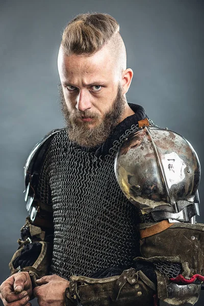 Medieval warrior berserk Viking. Concept historical photo — Stock Photo, Image