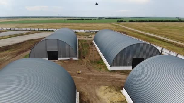 Greenhouse building a kind of birds-eye view — Stock Video