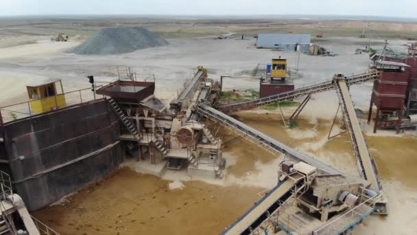 4k Gold mining industrial quarry, aerial view. — Stock Video