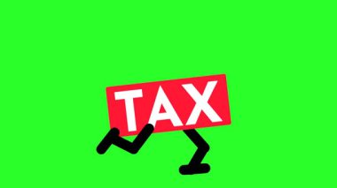 Finans İçin Çalışan Animasyon Vergi İmza Karakteri