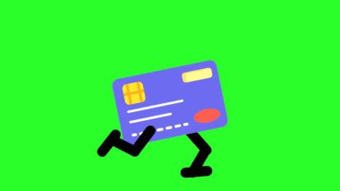 Finans için Çalışan Animasyon Kredi Kartı Karakteri