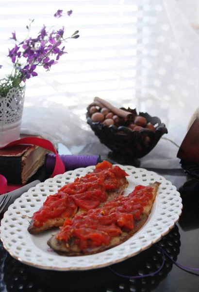 Maquereau Cuit Four Aux Tomates — Photo