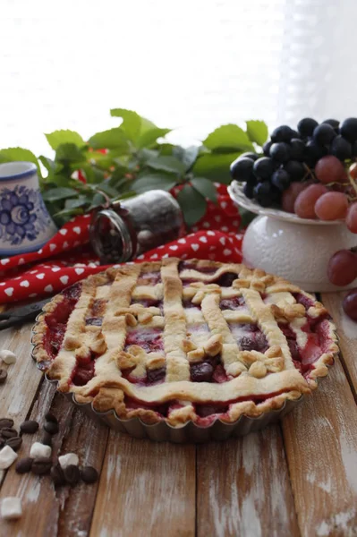 Zelfgemaakte Pruimentaart Taart — Stockfoto