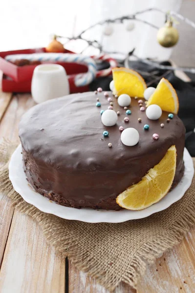 チョコレートケーキチョコレートケーキのスライス選択的なフォーカスストック写真 — ストック写真