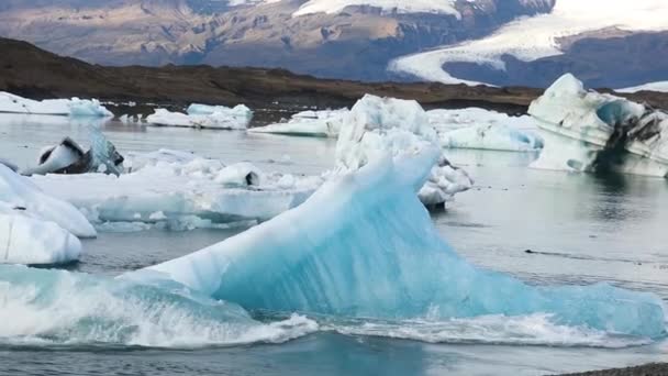 Glace Brise Fonte Des Glaciers Islande — Video