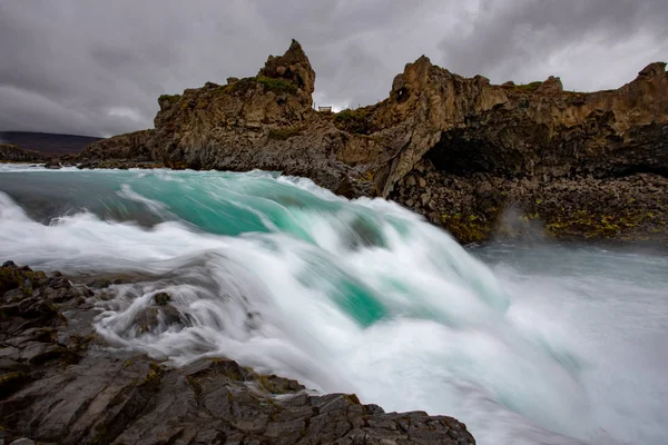Isländischer Wasserfall Isländischer Naturlandschaft Berühmte Sehenswürdigkeiten Und Attraktionen Der Isländischen — Stockfoto