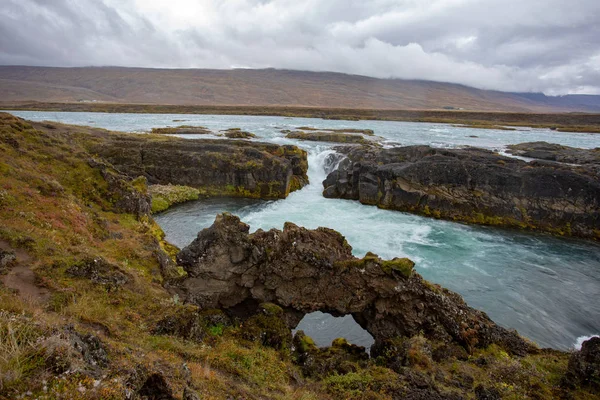 Isländischer Wasserfall Isländischer Naturlandschaft Berühmte Sehenswürdigkeiten Und Attraktionen Der Isländischen — Stockfoto