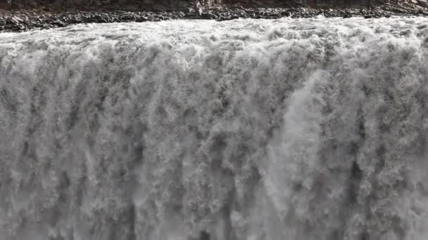 Slavný Vodopád Dettifoss Krásný Vodopád Světlé Duha Populární Mezník Island — Stock video