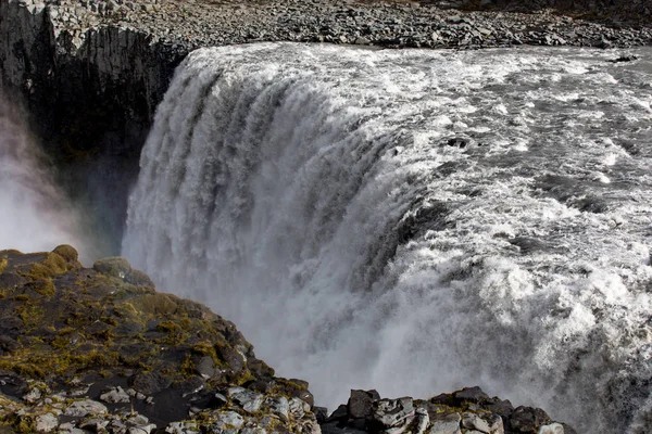 Arc Ciel Sur Cascade Dettifoss Parc National Vatnajkull Dans Nord — Photo