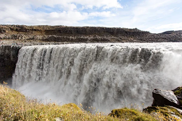 Arc Ciel Sur Cascade Dettifoss Parc National Vatnajkull Dans Nord — Photo