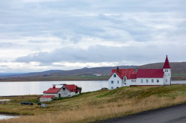 İzlanda. Kilisenin görünümünü. Ada hayat