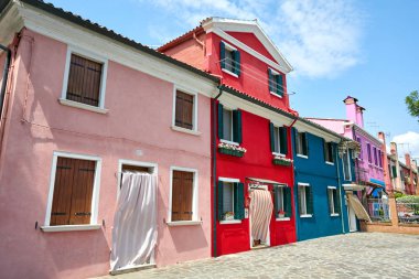 Venedik manzarası. Kanallar ve tarihi mimarisi ile güzel İtalyan şehri