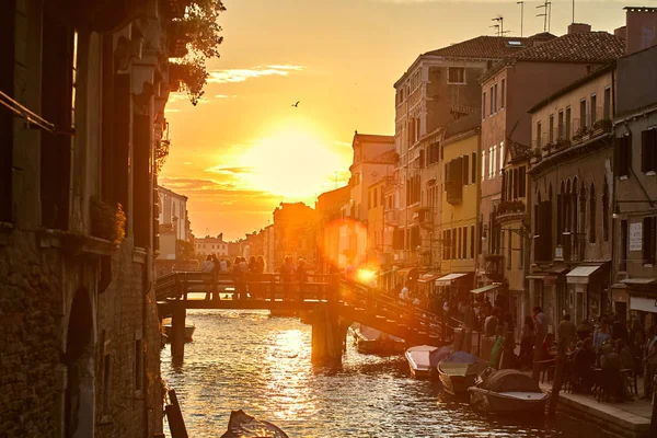 Vista Veneza Bela Cidade Italiana Com Canais Arquitetura Histórica — Fotografia de Stock