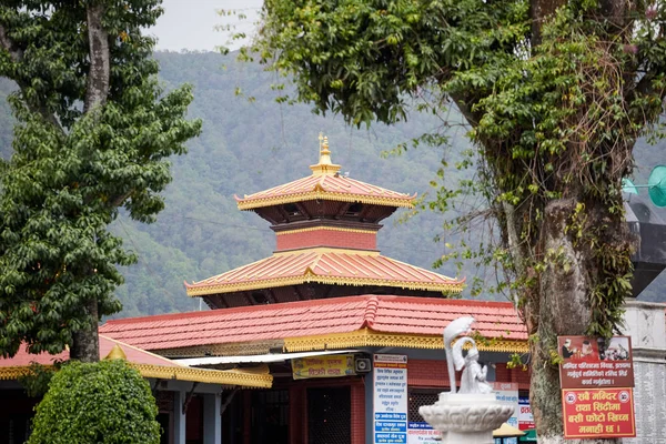 Sacred places in the Himalayas. Buddha monastery Species pictures of the city of Pokhara Nepal.