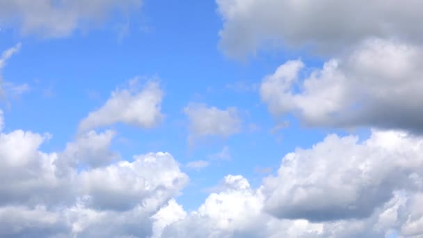 Las Nubes Atraviesan Cielo Azul Lapso Tiempo Bajo Río Fluye — Vídeos de Stock
