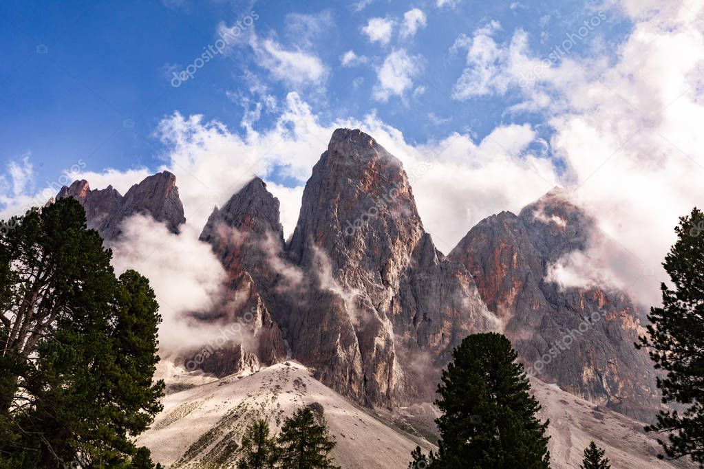 Mountains in the summer. Mountain landscape in the Alps. Traveling in Italy