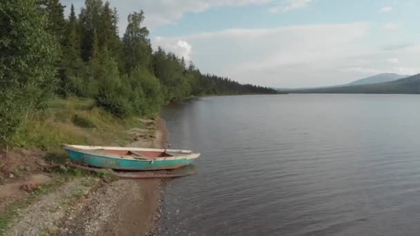 Fotografia Lotnicza Widok Góry Jezioro Zyuratkul Urals Słoneczny Dzień Górach — Wideo stockowe