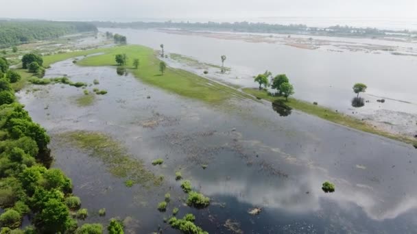 Versare Sul Fiume Dopo Discesa Dell Acqua Una Centrale Idroelettrica — Video Stock