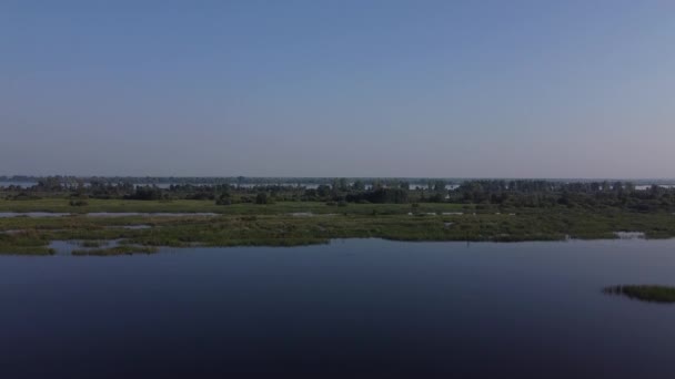 Fotografia Aerea Vista Dall Alto Del Fiume Con Versamenti Isole — Video Stock