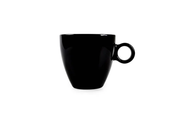 Realistische Klassieke Zwarte Koffiekopje Geïsoleerd Wit — Stockfoto
