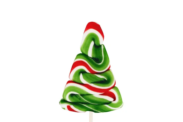 Caramelo Caramelo Árbol Navidad Sobre Fondo Blanco — Foto de Stock