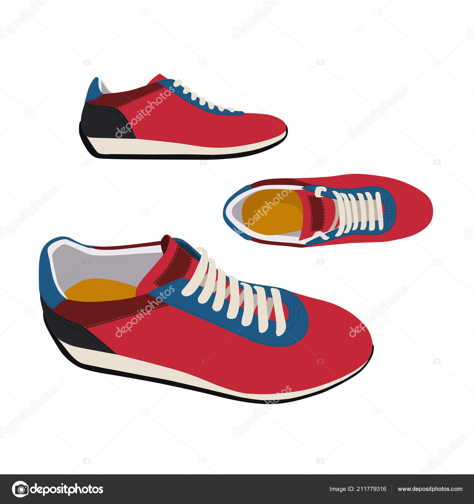 Red Shoes Different Angles Stock Vector by ©maxbax 211779316